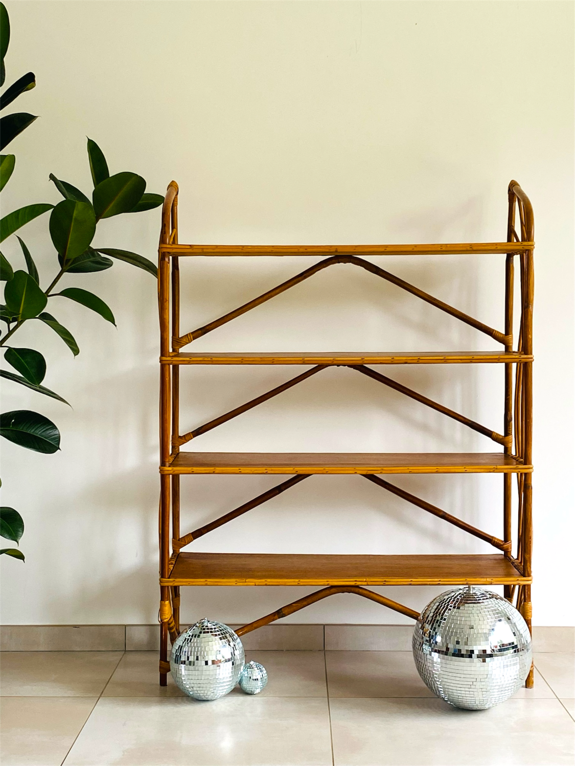 Vintage rattan shelf