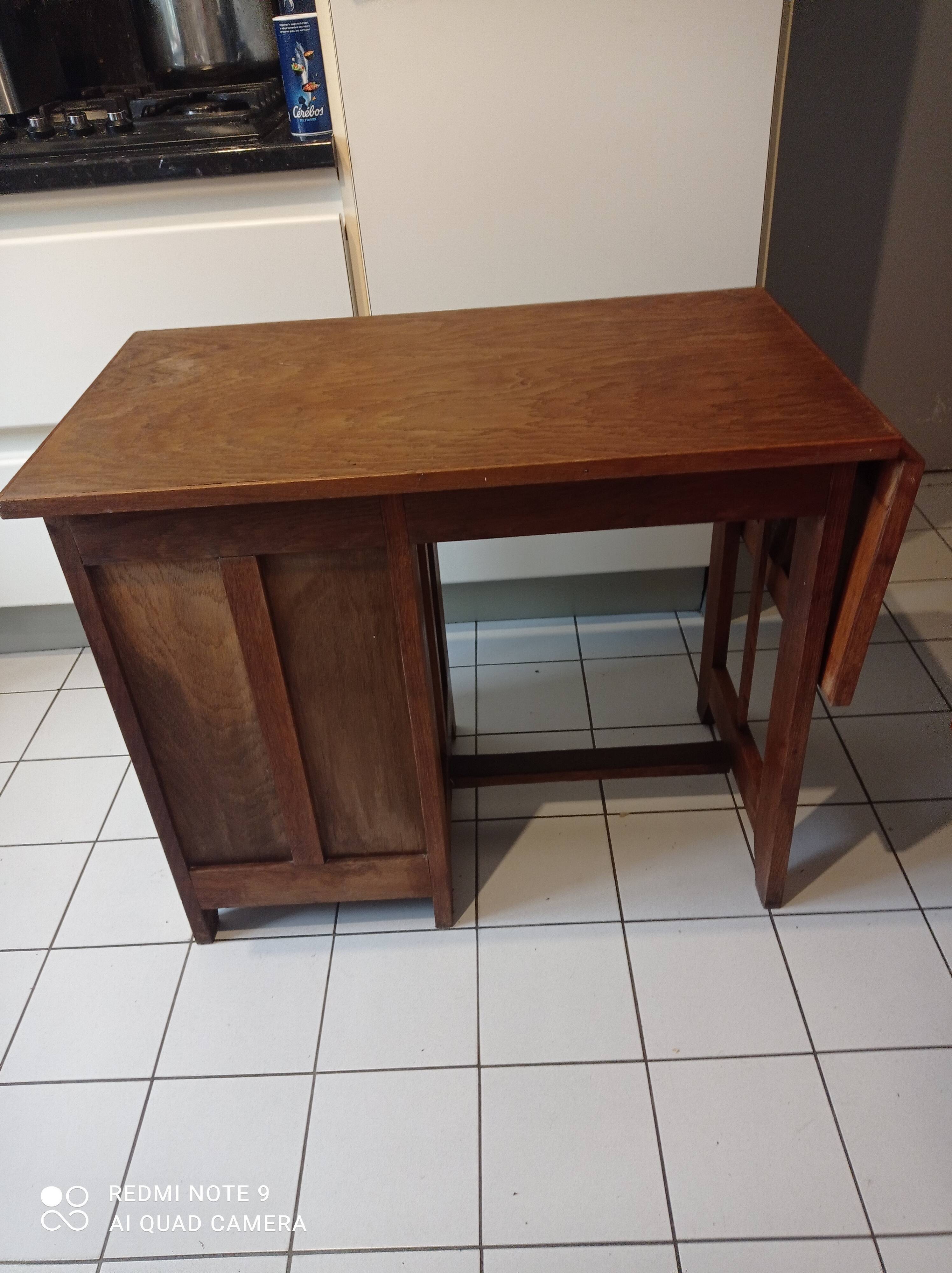 American children's desk with vintage oak lid