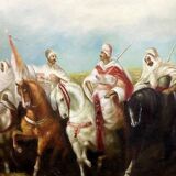 Orientalist School: Martine Rivart (1956) Oil painting on canvas