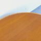 Round coffee table in vintage rattan and wood from the 1960s.