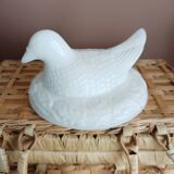 Avon opaline pot, bird decor