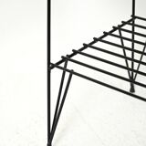 Scandinavian bedside table in mahogany and iron by IKEA, “Rolf” model