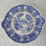 Round ceramic faience dish villeroy boch burgerland blue