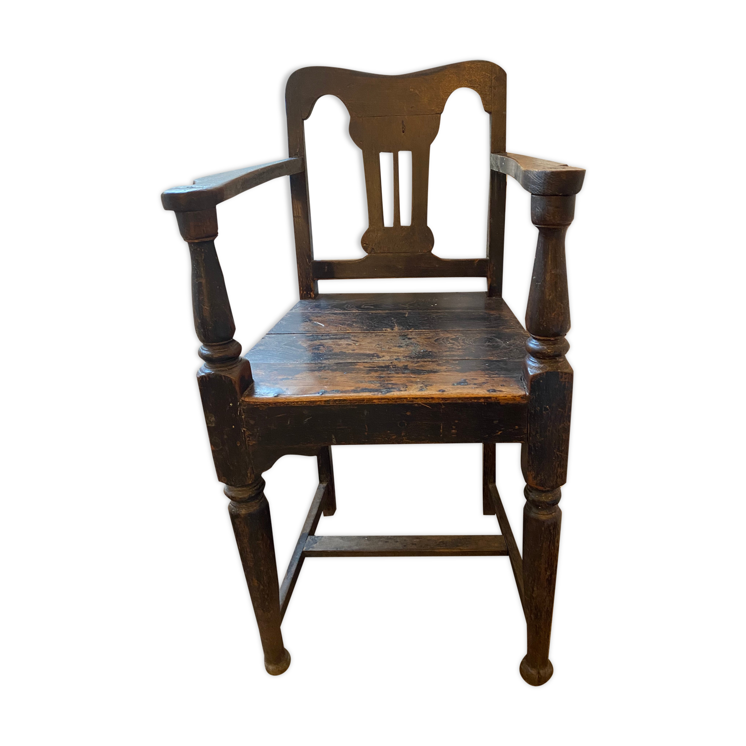 Black laqué wooden armchair