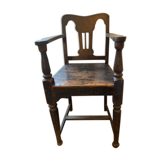 Black laqué wooden armchair