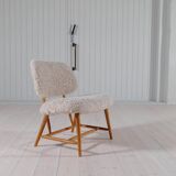 "Teve" Modern Mid-Century Chair in Lambskin/Shearling by Alf Svensson, Sweden, 1955
