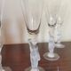 Series of 6 flutes with Champagne Venus and Bacchus in Bayel crystal