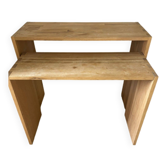 Minimalist wooden nesting desks