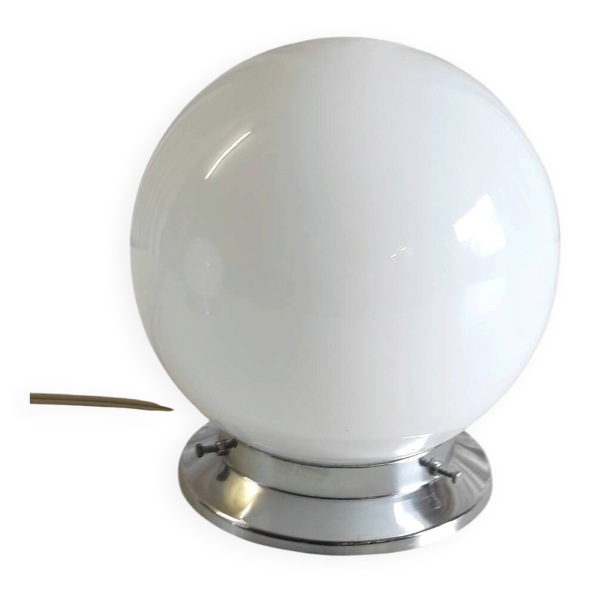 Ceiling light or table lamp with opaline globe, diameter 15 cm - mid 20th century.