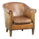 Vintage sheepskin club armchair finished with decorative nails