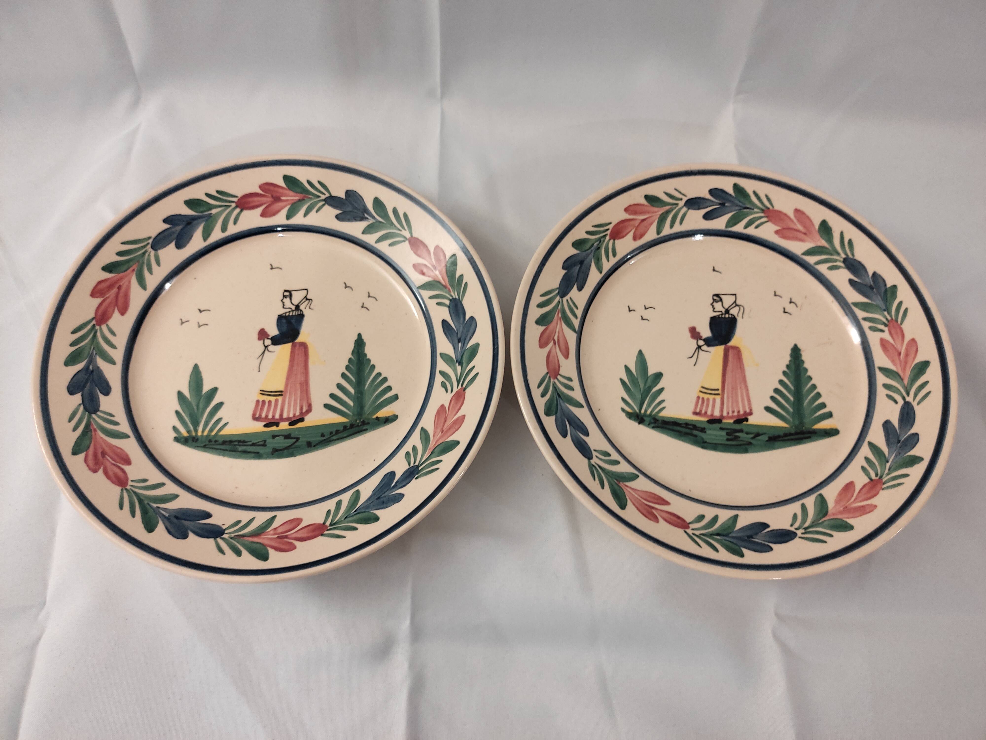 Lot Plates Breton Quimper