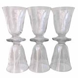 6 wine glasses carved with lily of the valley sprigs