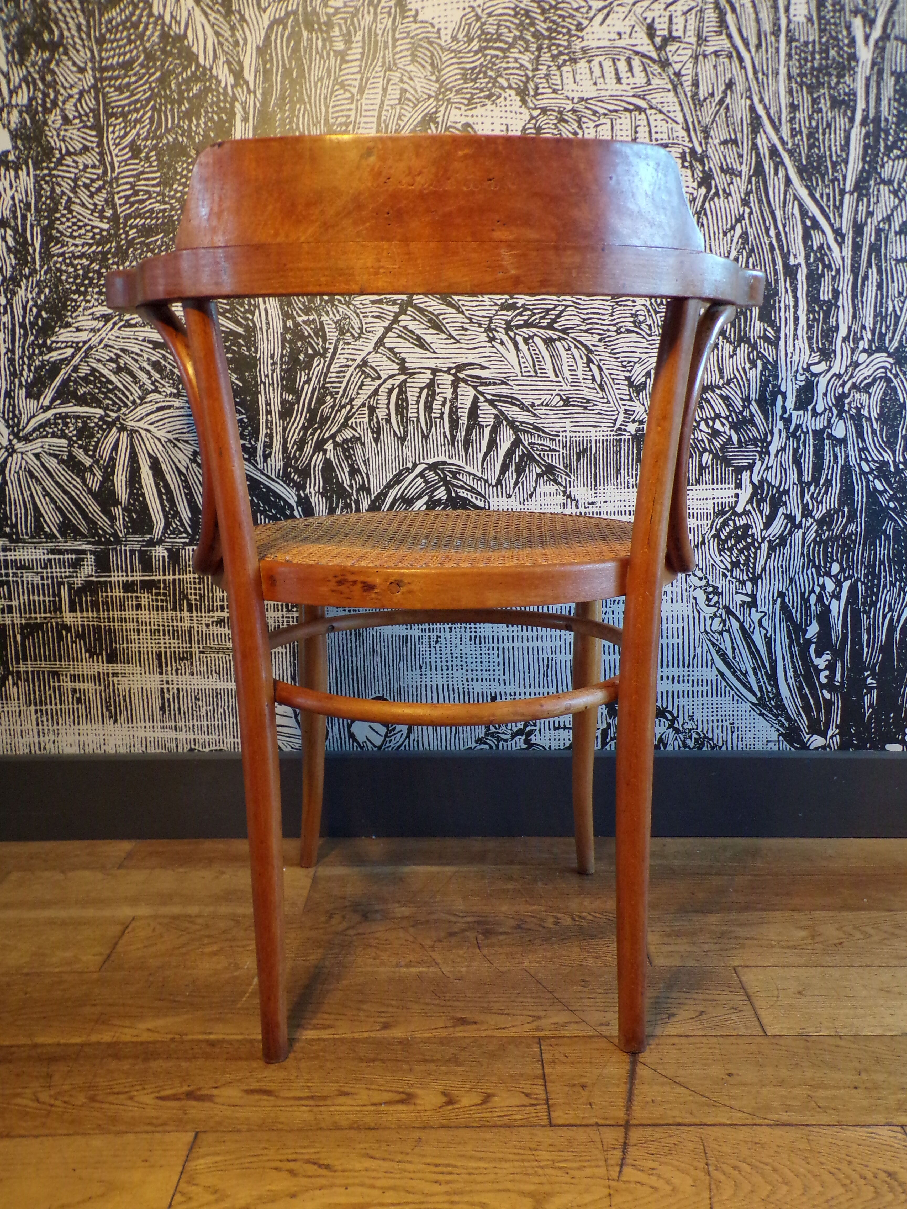 Vintage curved wood armchair