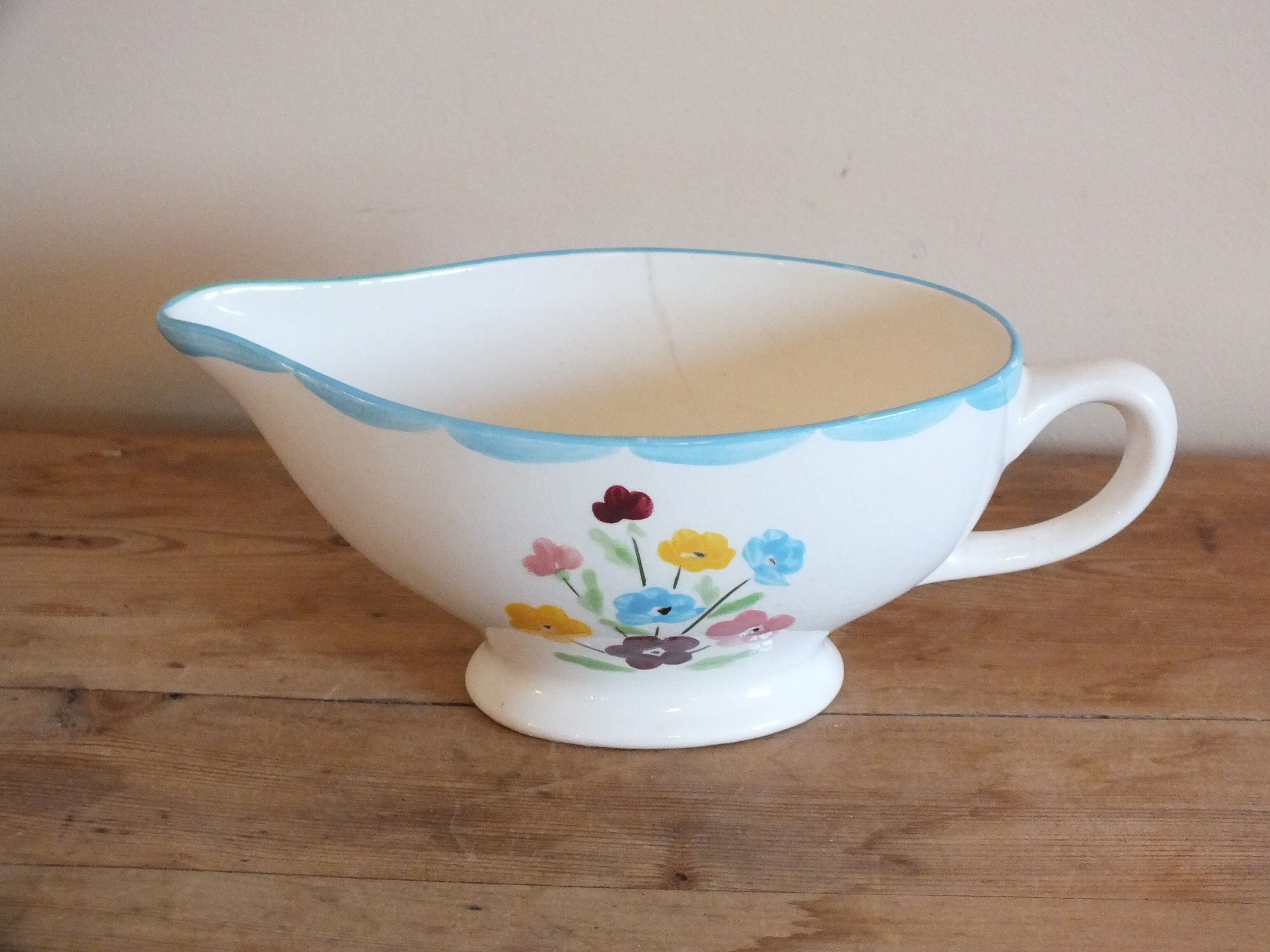 Saucière années 50 Salins modèle Jocelyne - fleurs