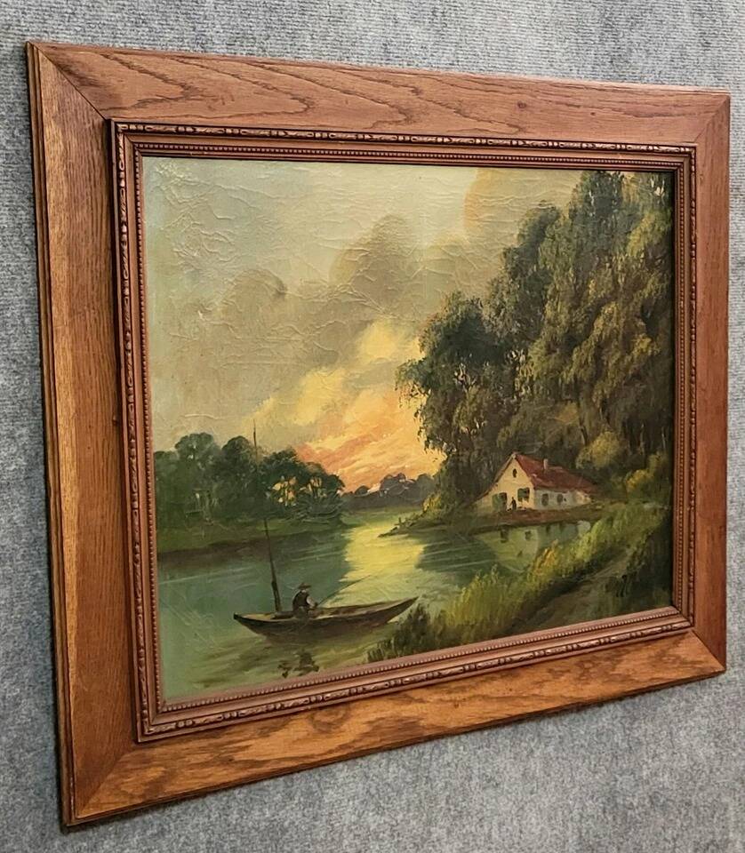 Julien Chatelin: large oil painting on canvas circa 1880