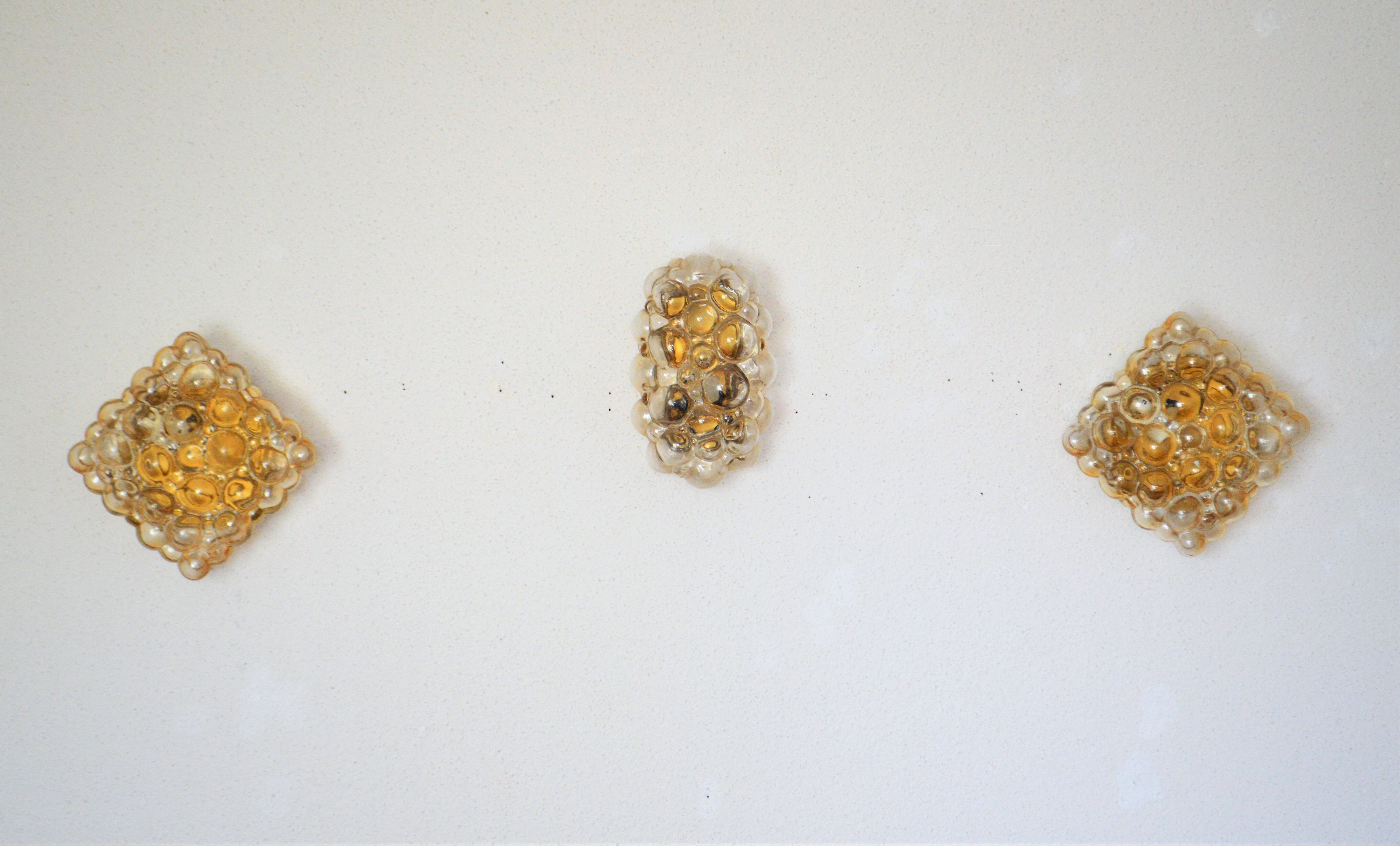 Vintage glass ceiling lamp by helena Tyrell Glashütte Limburg design