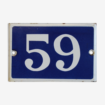 Enamelled street sign, number 59