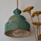 Green ceramic hanging lamp