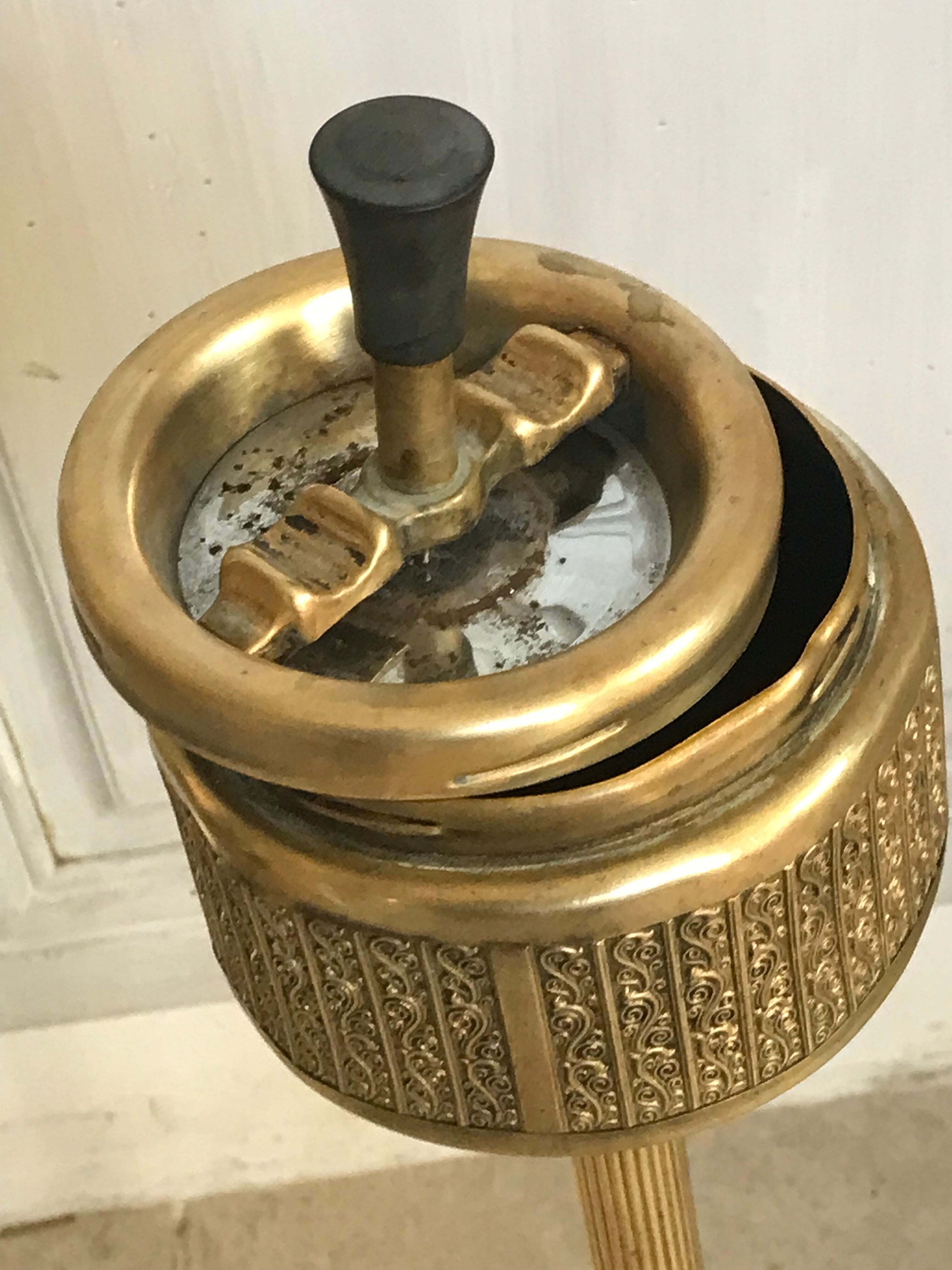 Brass standing ashtray