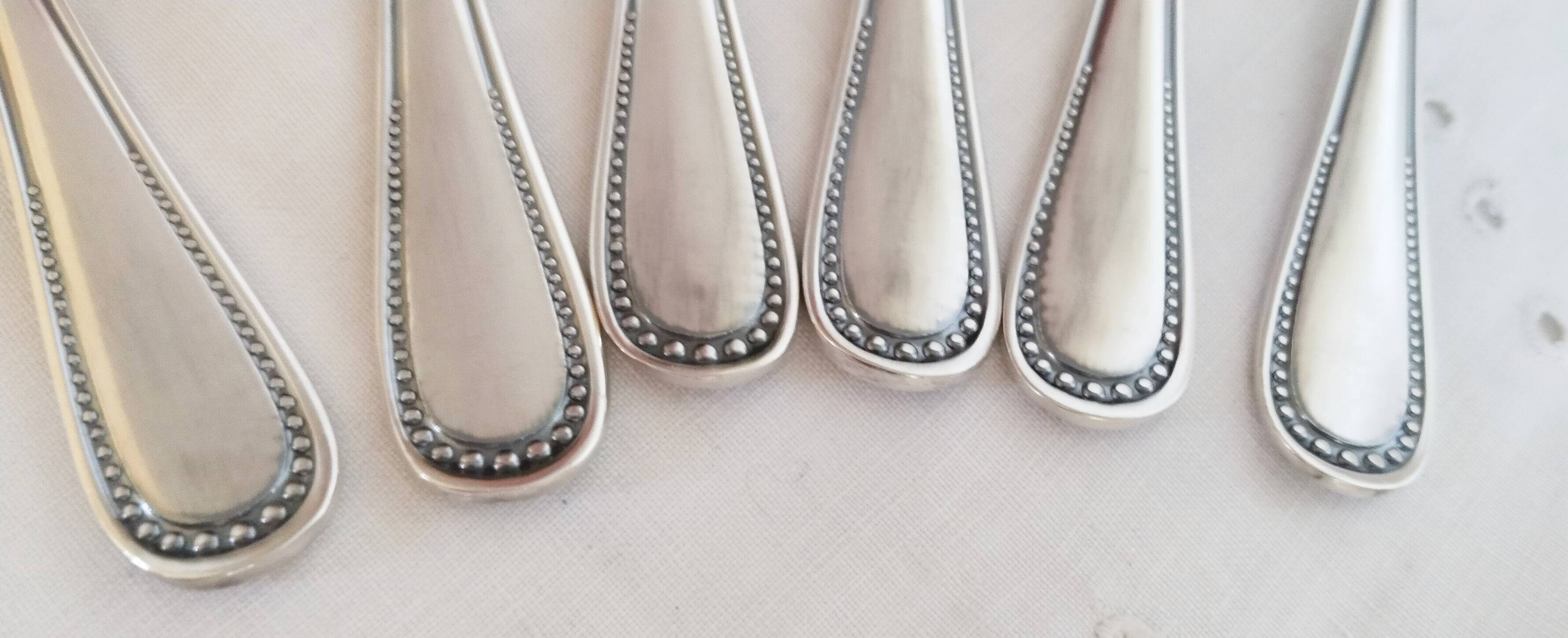 Oyster or dessert forks, silver sfam