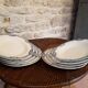 Series of 8 soup plates Earth iron model Jumièges