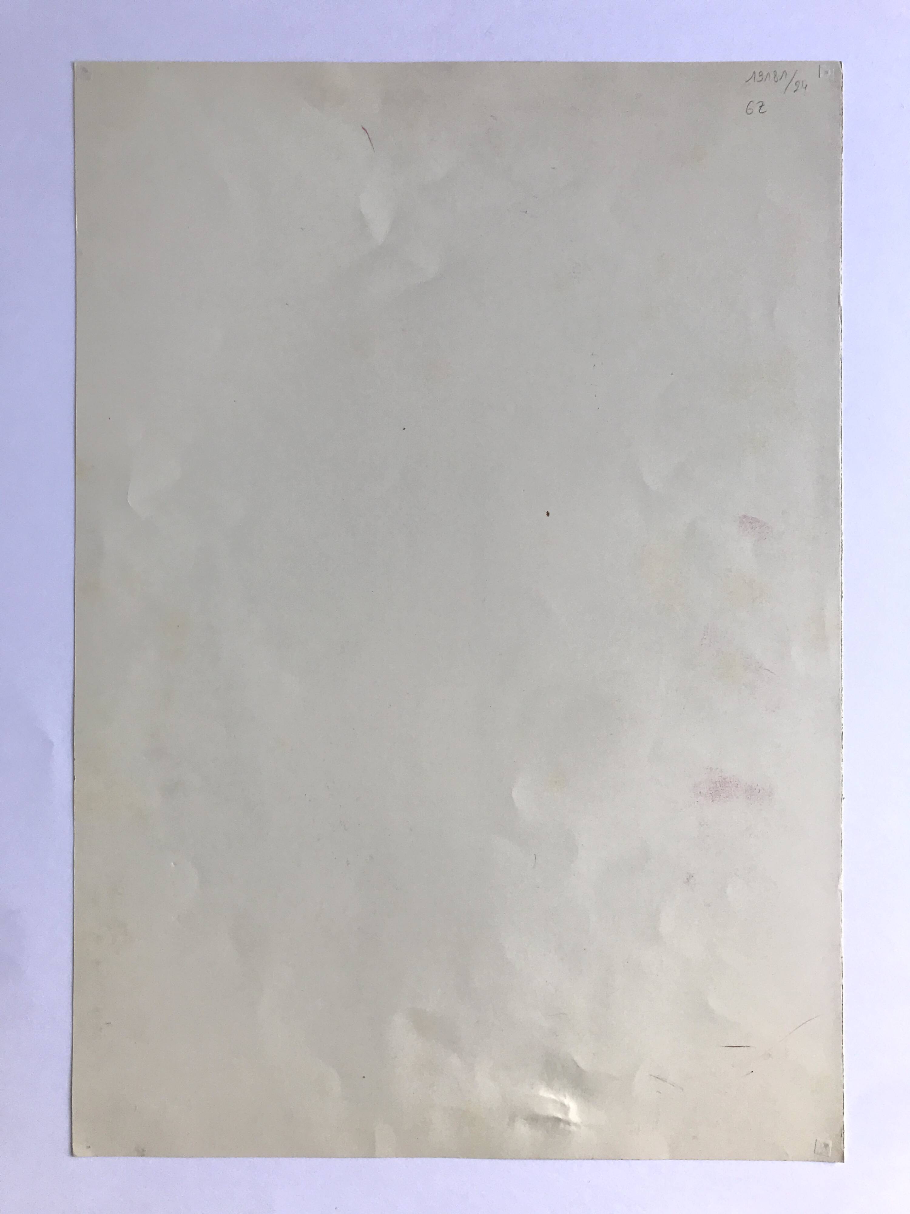 CURIGER Untitled (blue and yellow), 1954. Mixed media signed in pencil.