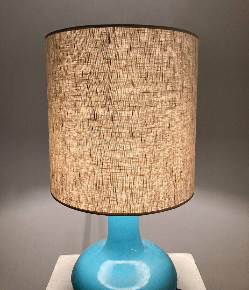 Mid-Century Blue Ceramic Table Lamp