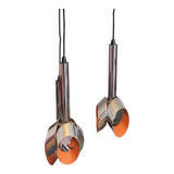Massive Belgique three-arm waterfall pendant lamp in chrome and orange lacquer