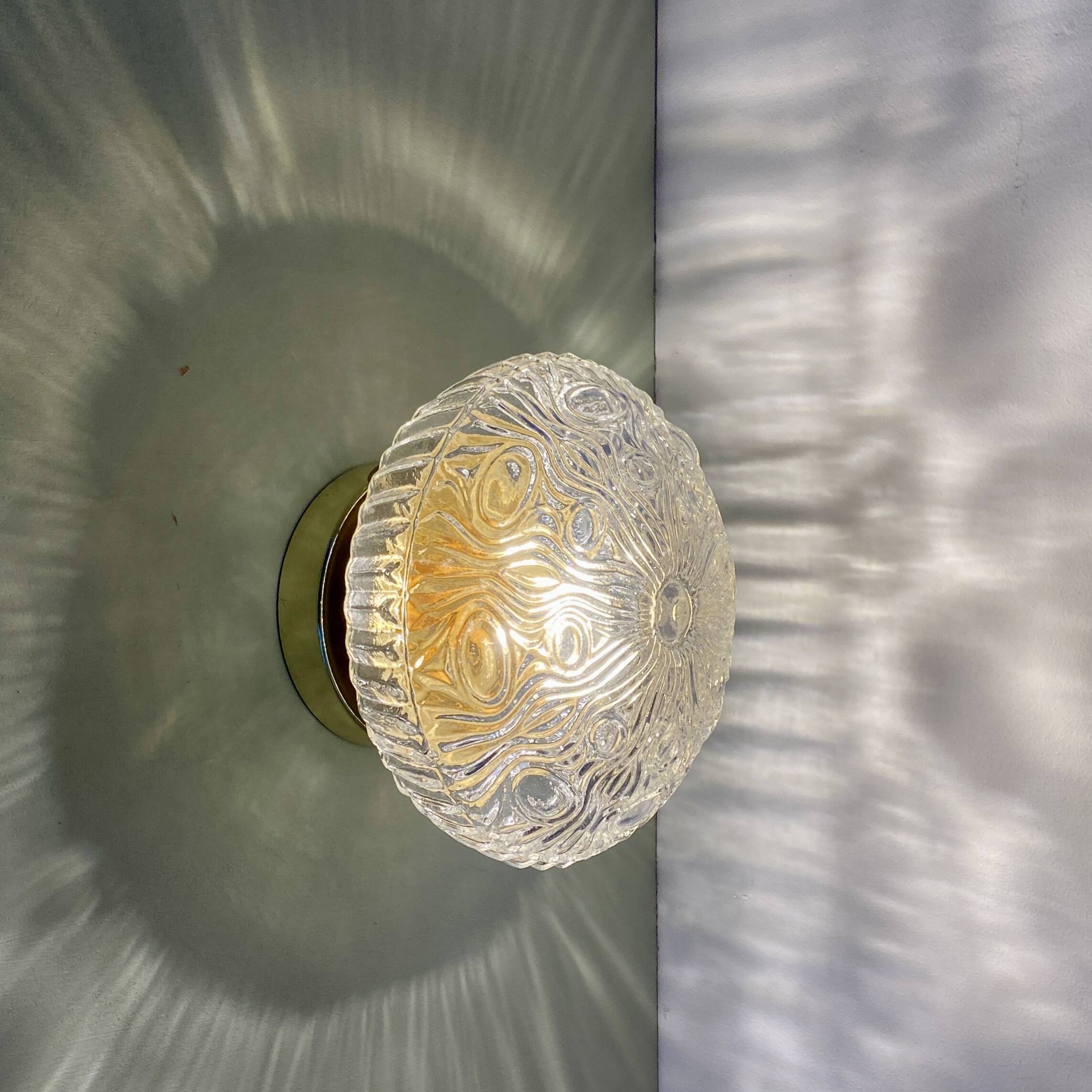 Vintage round glass wall or ceiling light globe