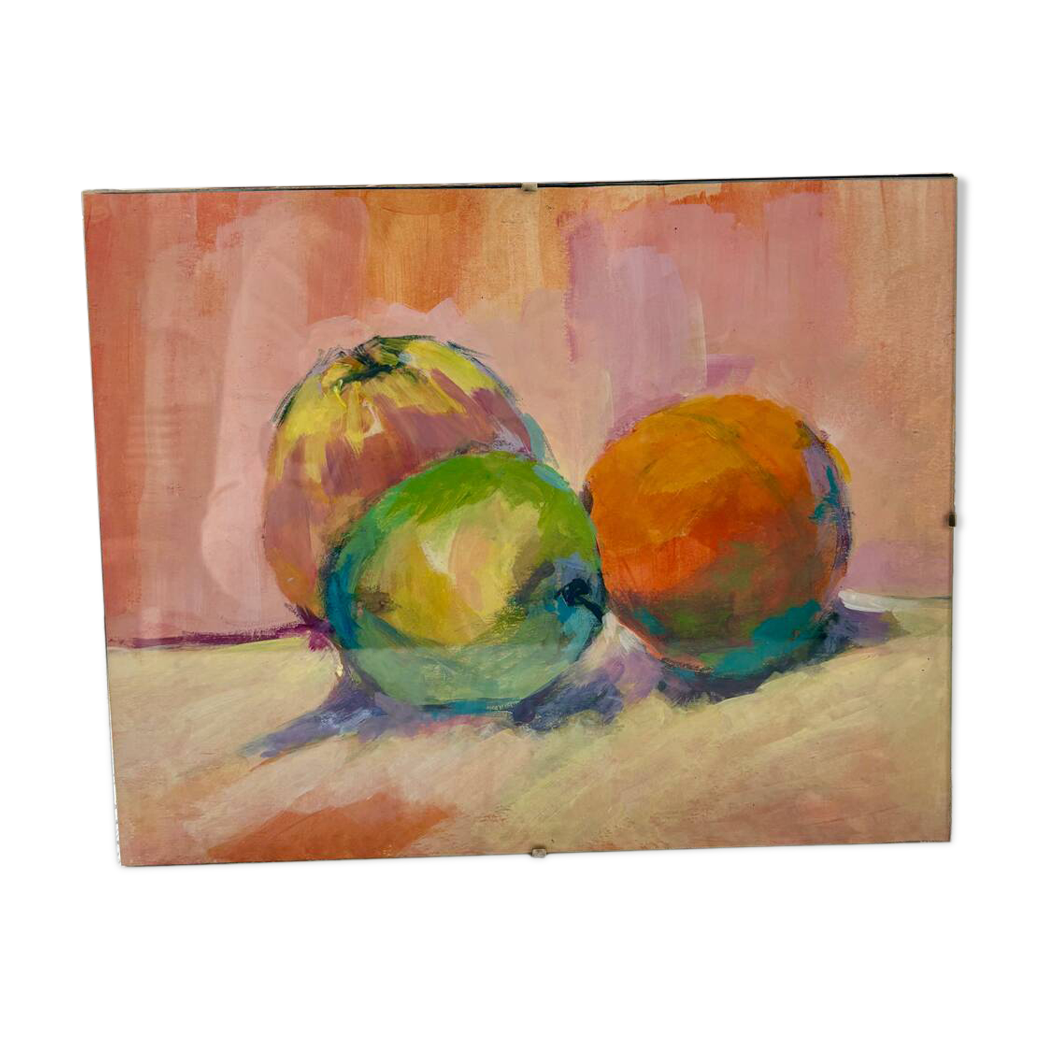 Acrylic painting 3 apples