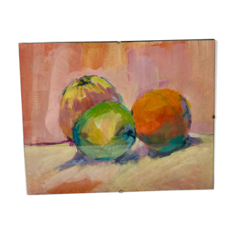 Acrylic painting 3 apples