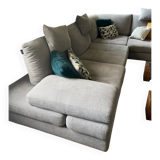 Nicoletti corner sofa in gray Alcantara