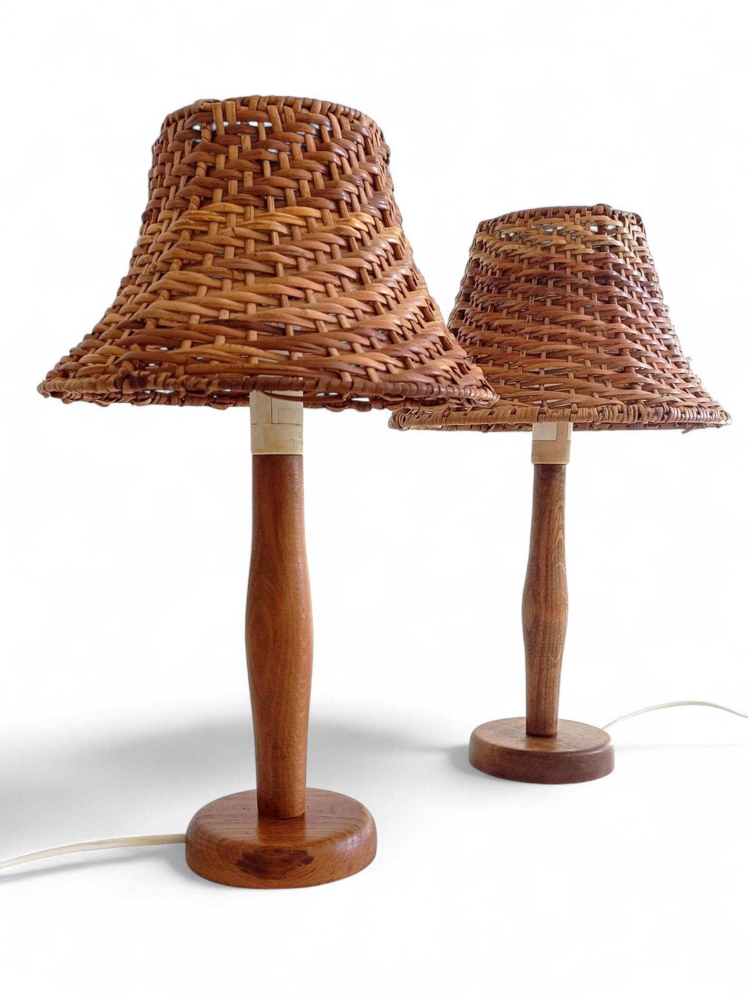 Pair of 1960s Swedish Pine Table Lamps by Ikea — Mid-Century Organic Modern