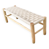 Boho woven rope bench