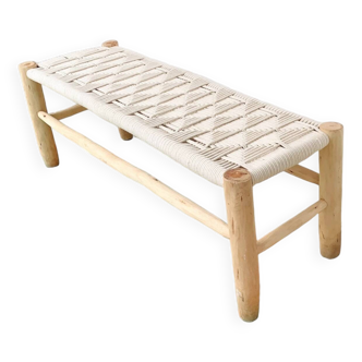 Boho woven rope bench