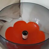 Table lamp in plexiglass and orange flower 70's