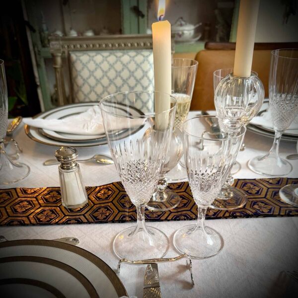 6 Verres à Eau en Cristal Lalique   Modèle “Chinon” Design des Années 1960