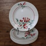 6 assiettes plates ancienne modèle Pec de la Société amandinoise Saint-Amand
