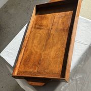 Wooden rolling trolley with removable top H66 75x35