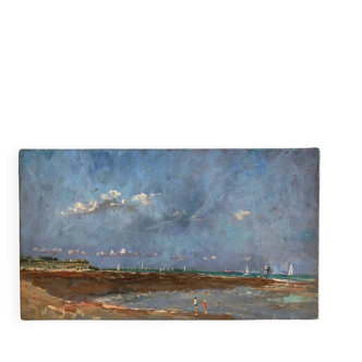 Huile sur toile de Gérard CARETTE (1943-2023).La Rochelle