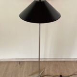 Chrome tripod floor lamp with metal lampshade, 80s