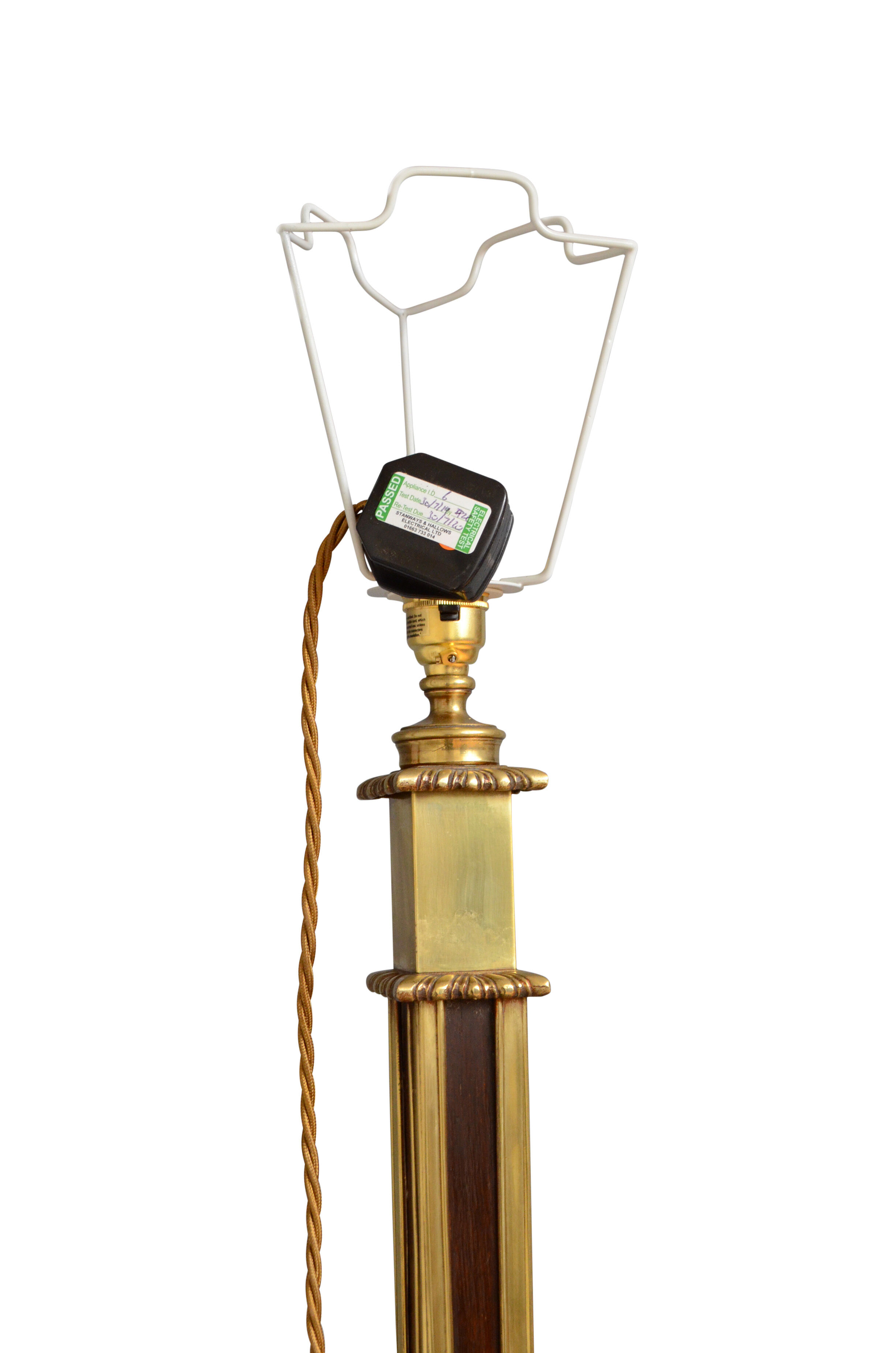 Early XXth century rosewood and brass floor lamp