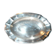 Silver metal oval plate Gallia