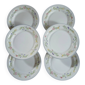 6 antique dessert plates "English Garden"