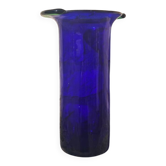Blue blown glass vase.