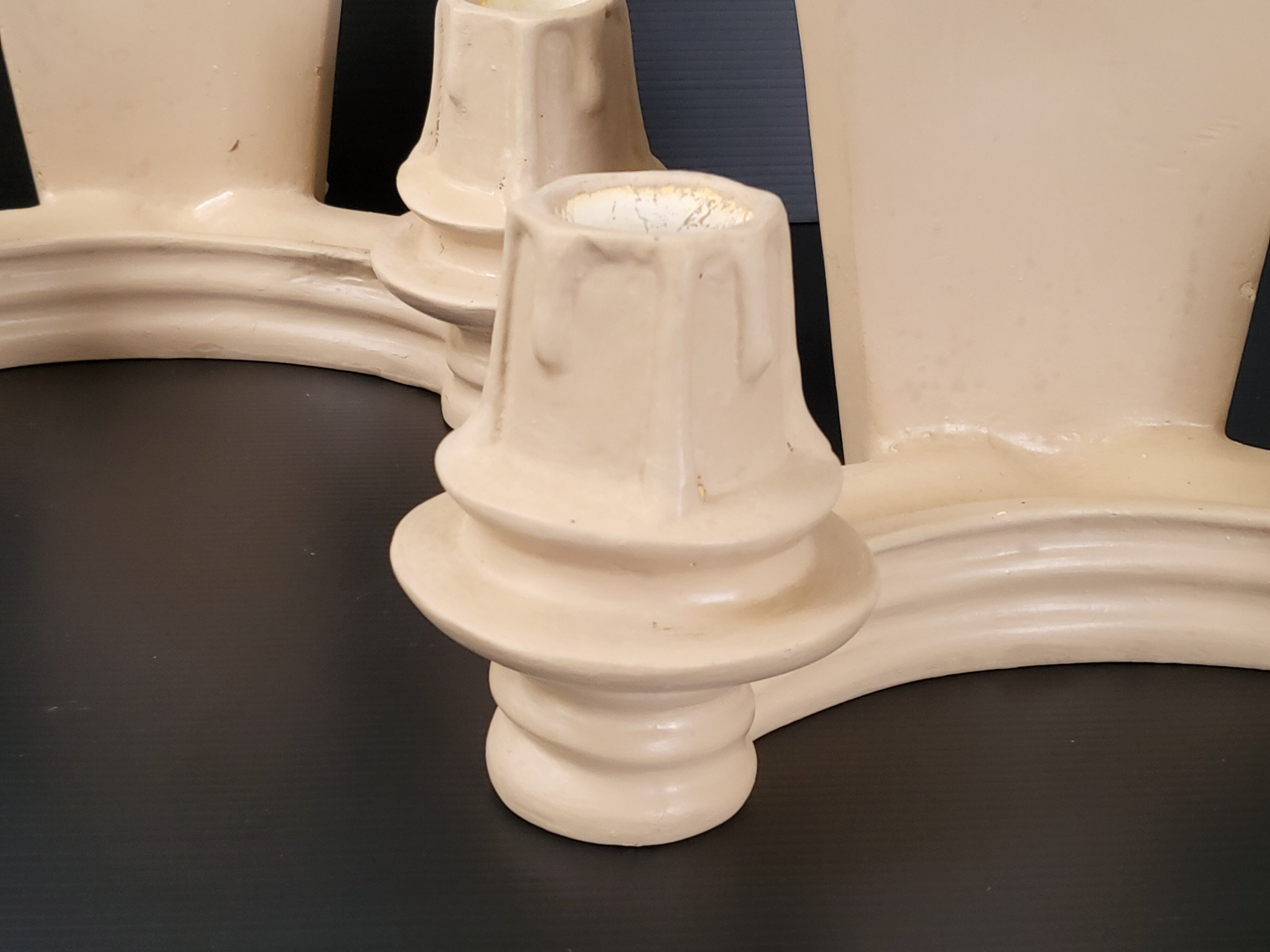 Paire d'appliques en plâtre 1940 vintage