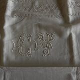 19th century pillowcase embroidered with complex days