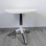 Table d’appoint Matéria blanche design contemporain métal chromé