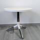 Matéria white side table, contemporary design, chrome-plated metal