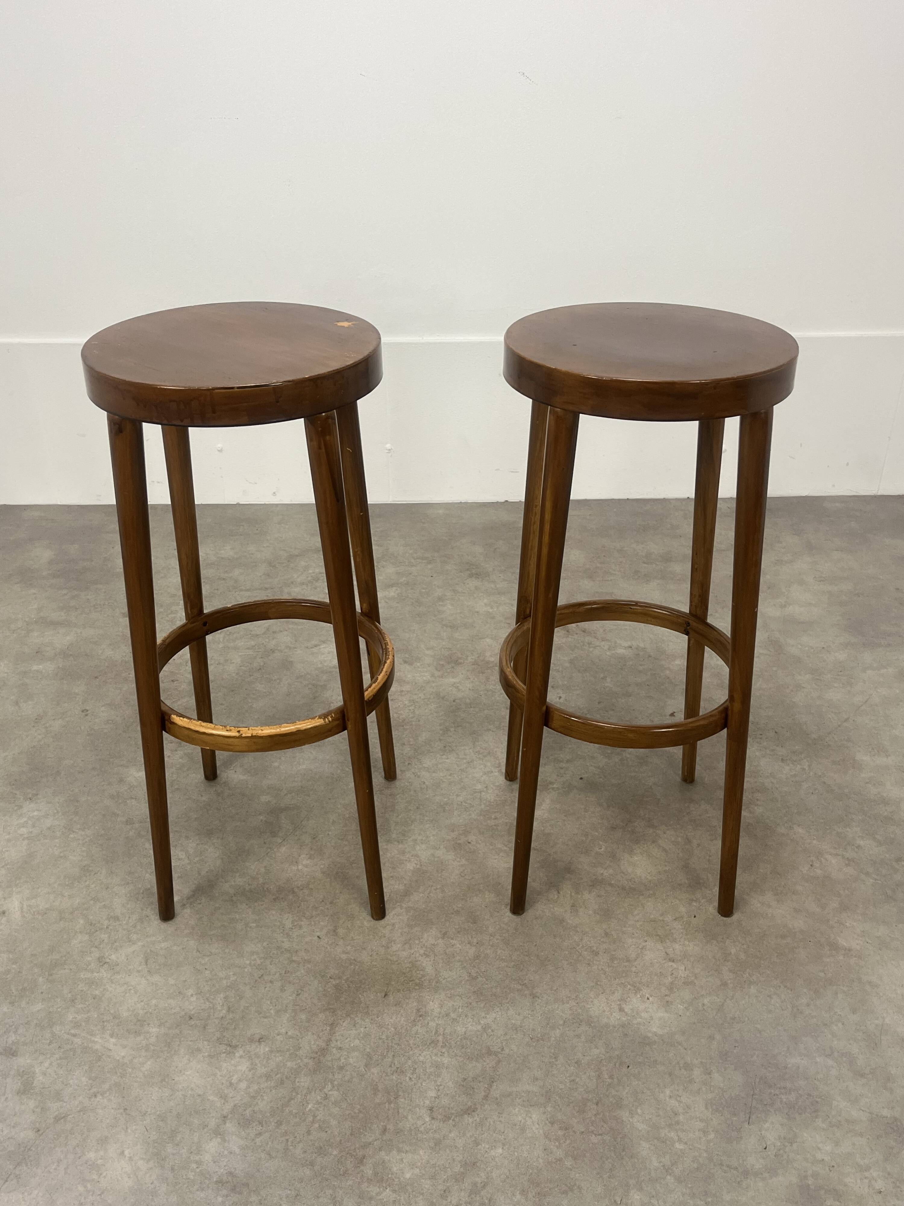 Paire de tabourets de bar Baumann